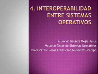 Alumno: Galarza Mejia Jesus
Materia: Taller de Sistemas Operativos
Profesor: Dr. Jesus Francicsco Gutierrez Ocampo