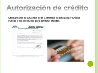 Otorgamiento de anuencia de la Secretaría de Hacienda y Crédito 
Público a las solicitudes para contratar créditos. 
 