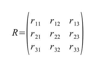 R=(r11 r12 r13 
r21 r22 r23 
r31 r32 r33) 
 