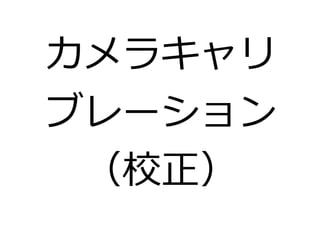 カメラキャリ 
ブレーション 
（校正） 
 