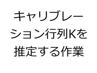 キャリブレー 
ション行列Kを 
推定する作業 
 