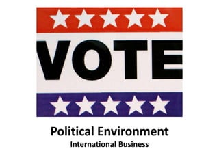 Political Environment 
International Business 
 