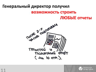 История одной ИСУП 
Генеральный директор получил возможность строить ЛЮБЫЕ отчеты 
11  