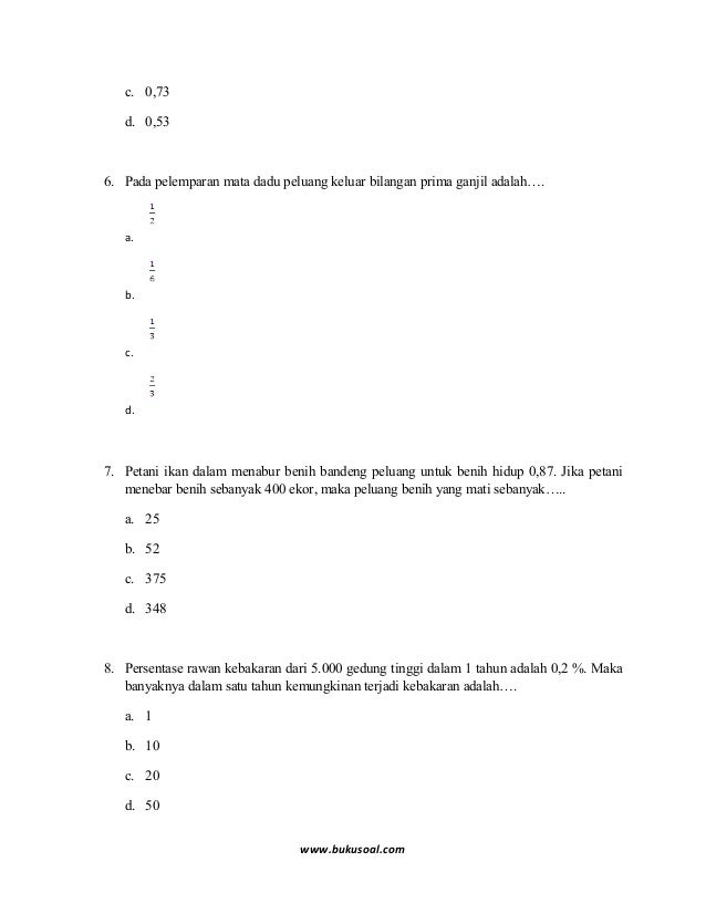 Soal matematika tentang peluang kelas 9