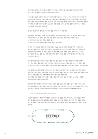 4
두런두런 프로젝트는 두런두런 6단계에 맞추어 학교에 존재하는 문제점 및 불편함을 직접 해결하며
행동으로 (Do) 배우는 (Learn) 체인지메이커 교육입니다.
어썸스쿨 토요일학교에서는 체인지 메이커(변화를 만들어내는 사람) 즉, 이유(사고)있는 행동(실천)을 하며
사는(지속 및 유지) 사람으로 거듭날 수 있도록 나와 세상에 대해 배우고, 또 스스로 행동하는 방법에 대해
배우는데요. 따라서, 여러분들께서 1학기 나를 알아가는 과정과 세상을 알아가는 과정으로 사고하는 방법에
대해 배웠고, 이제 아이디어를 행동을 옮기고, 이를 지속할 수 있는 걸 직접 경험해보며 배우는 두런두런
프로젝트를 진행하게 될 것입니다.
먼저, 두런두런이 왜 생겨났는 지에 대해 잠깐 이야기를 나누고 싶어요.
우리나라는 2002년 월드컵부터 "꿈은 이루어진다"라는 슬로건을 시작으로 소위 "꿈 열풍" 불었다고 해도
과언이 아닙니다. 이 여파로 인해, 거의 모든 청소년들이 꿈을 가져야 된다는 중요성을 넘어
1) 꿈이 없는 삶은 곧 무기력하고 패배한 삶이며
2) 꿈은 꾸면 무조건 이루어진다는 희망을 가지게 되었습니다.
하지만, 우리 청소년들이 살았던 지난 10여년과 오늘을 보면, 우리나라 청소년들이 꼭 <슈퍼스타K>
혹은 피겨여왕 김연아 선수와 같이 반짝이고 명확한 꿈을 꿀 수 있는 여유조차 부족한 것이 현실입니다.
본인이 무엇을 좋아하는 지, 무엇을 잘하는 지, 본인에게 성공은 정확히 무엇을 의미하는 지, 그리고
궁극적으로 왜(why) 삶을 사는 지에 대한 고민도 해보지 못하는 상황에, 명확한 "꿈"을 기대하는 것은
어렵기 때문입니다.
설사 명확한 꿈이 있다고 해도, 이 길이 정말 내게 맞는 길인지, 특정 분야에서 앞으로 닥칠 어려움과
다양한 도전들에 대해 버틸 수 있는 끈기와 열정이 있는지 가늠하기가 힘듭니다. 그나마 이 것들에 대해
알 수 있는 것은 바로 내 생각을 행동으로 옮김으로서 경험을 통해 배우고 성장하는 것이라고 할 수 있습니다.
안타깝게도, 우리나라 대부분의 학생들은 각자 가지고 있는 꿈이 무엇인지, 또 이 꿈을 실천할 수 있도록
해주는 학교를 상상하기 어렵습니다. 가정에서 그리고 사회에서 꿈을 꾸는 것은 중요하며 꿈은 이루어지지만,
정작 그 꿈을 어떻게 꾸는 지에 대해서는 가르쳐 주지 않기 때문입니다.
두런두런은 바로 학교들이 학생들에게 마음껏 행동하며 배울 수 있는, 즉 도전의 놀이터를 마련해주기
위해 만들어진 교육 프로그램입니다.
본인의 장래와 지식축적을 위해서 해야하는 공부도 정말 중요하지만, 이렇게 일어서서 움직이며 스스로
행동을 통해 배울 수 있는 교육 또한 똑같이 중요하다고 믿으며, 이 두 가지가 적절한 조화를 이루어야 한다고
생각합니다. 따라서, 두런두런은 하면서 (Do) 배우는 (Learn) 교실을 만들기 위해 태어났습니다.
2. 2013년, 2014년 사례 소개와 강사의 이야기
<두런두런 6단계>에 맞추어 각 단계별로 다양한 교육 및 활동을 하며, 학생들이 스스로 본인들이 속하는
공동체 (학교, 학원, 귀가길, 집등)에 존재하는 중요한 문제점 및 불편함을 포착하여, 이에 필요한 자원을
연구 및 확보하고 계획을 세운 후에 이를 실행하고, 또 프로젝트의 유지를 위해 노력하는 장기적 프로그램
입니다.
두런두런 6단계
D o Le a r n D o Le a r n
1 문제포착 2 기회입증
4 필요자원 및 확보5 실행
6 지속 및 유지 3 기획
 