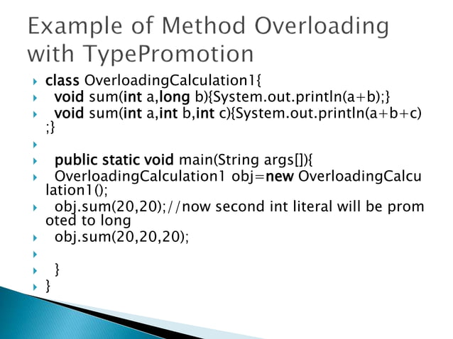 4. method overloading | PPTX | Programming Languages | Computing