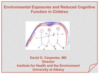 David O. Carpenter, MD
Director
Institute for Health and the Environment
University at Albany
Environmental Exposures and Reduced Cognitive
Function in Children
 