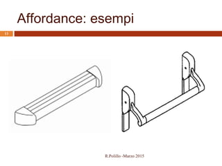 Affordance: esempi
13
R.Polillo -Marzo 2015
 