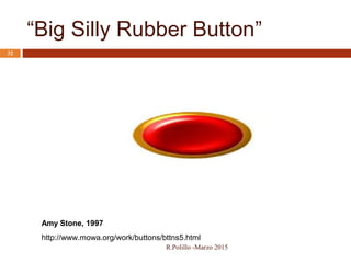“Big Silly Rubber Button”
32
Amy Stone, 1997
http://www.mowa.org/work/buttons/bttns5.html
R.Polillo -Marzo 2015
 