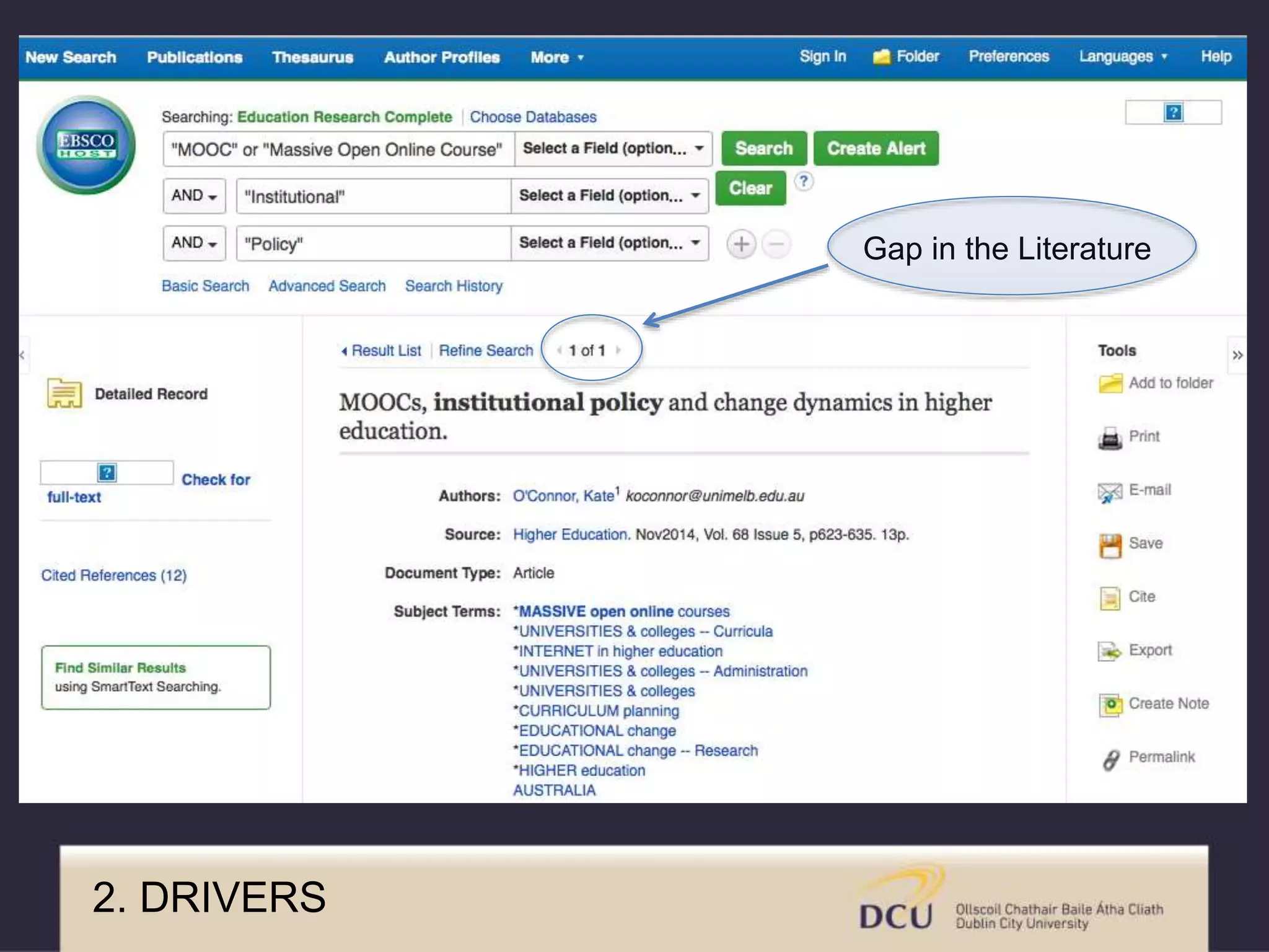 2. DRIVERS
Gap in the Literature
 