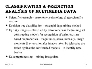 Multimedia Data Mining Methods 4.3 multimedia datamining | PPT