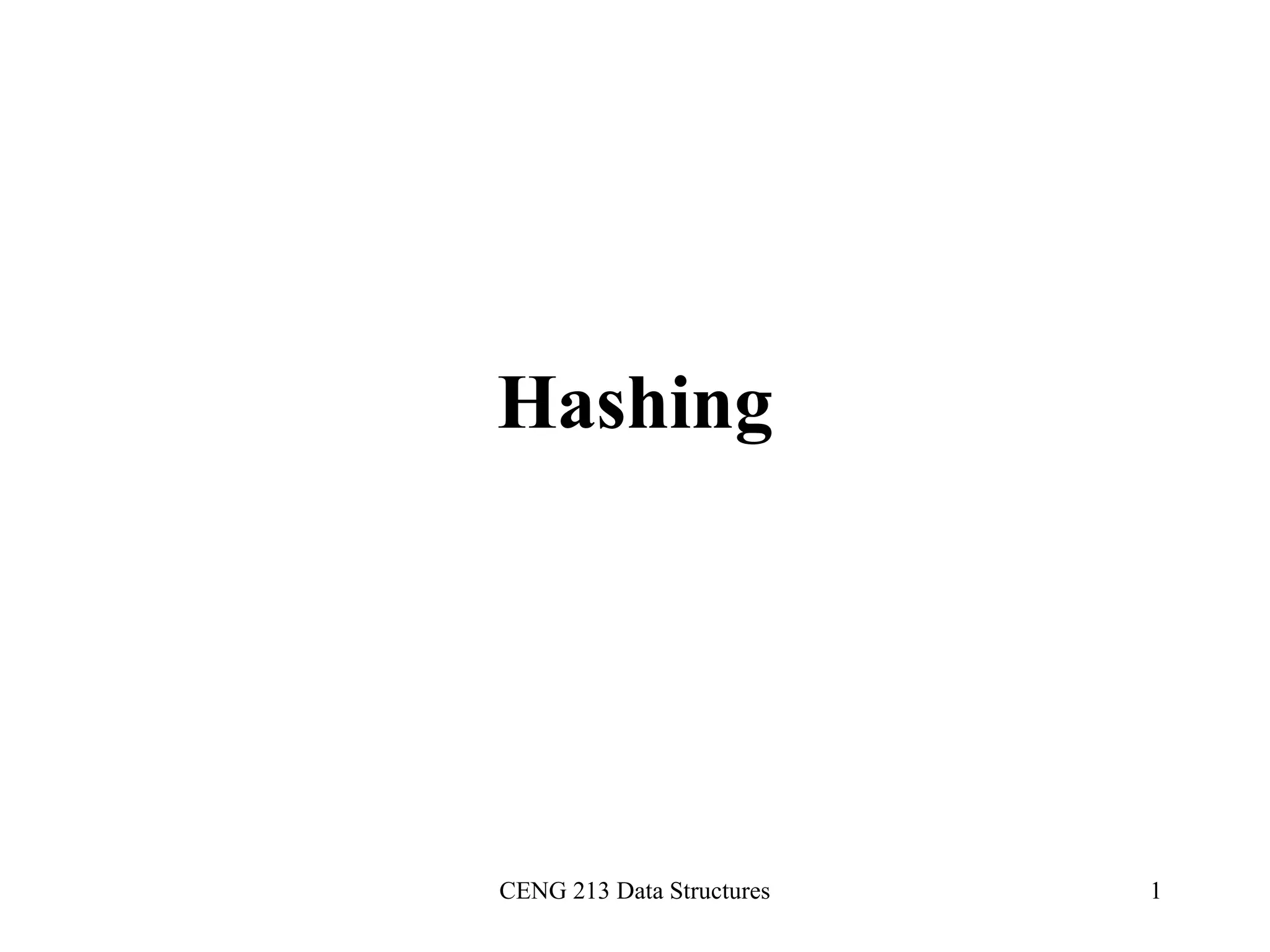 CENG 213 Data Structures 1
Hashing
 