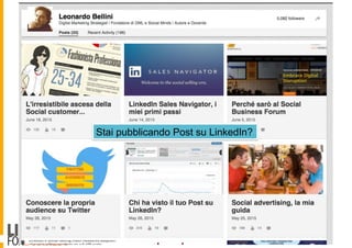 Stai pubblicando post su LinkedIn?
Stai pubblicando Post su LinkedIn?
 