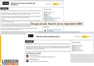 Gruppi privati: Alumni ed ex dipendenti IBM
 