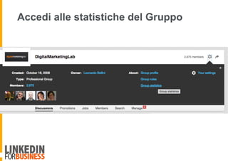 Accedi alle statistiche del Gruppo
 