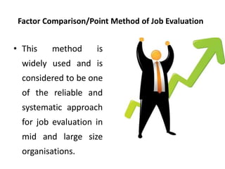 Factor Comparison/Point Method of Job Evaluation
• This method is
widely used and is
considered to be one
of the reliable ...