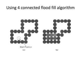 Using 4 connected flood fill algorithm
 