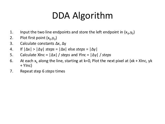 Bresenham Line Drawing Algorithm Pseudocode : Output primitives in computer graphics