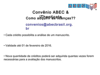 Acordo ABEC/iThenticate - Silvia Galletti