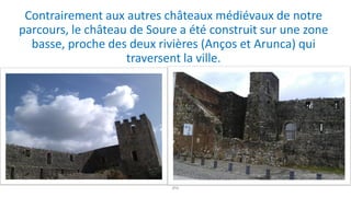 Contrairement aux autres châteaux médiévaux de notre
parcours, le château de Soure a été construit sur une zone
basse, proche des deux rivières (Anços et Arunca) qui
traversent la ville.
8ºA
 