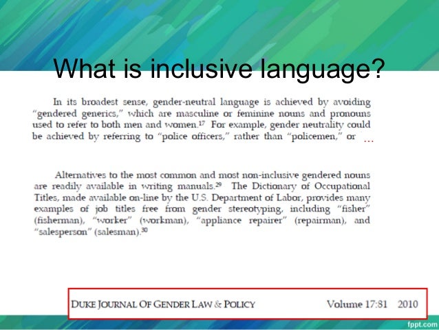 Using inclusive language in a speech is important image