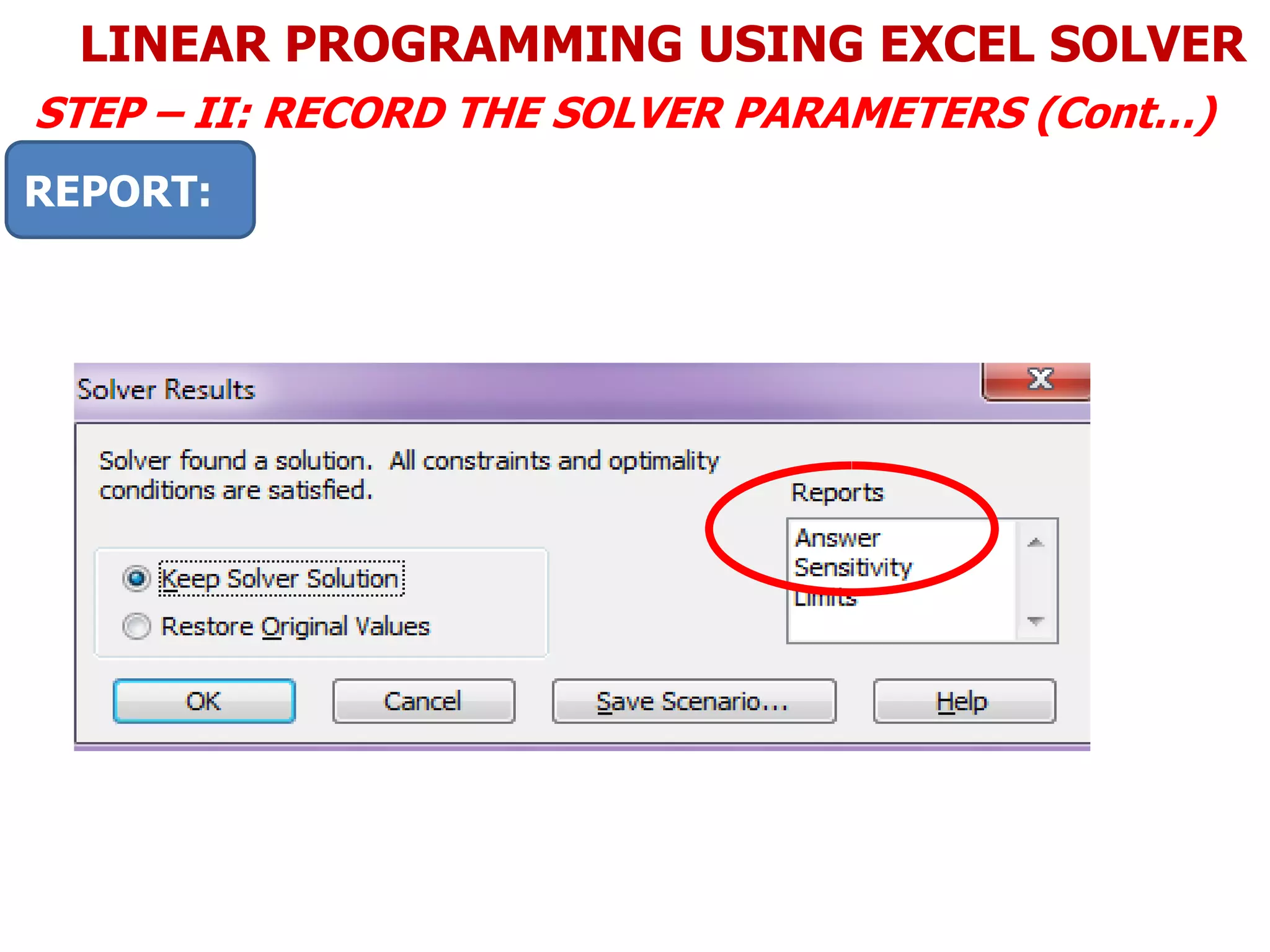 4 linear programming using excel solver ppt