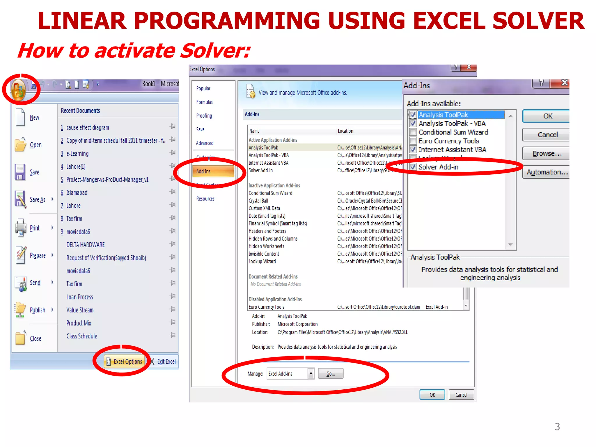4 linear programming using excel solver ppt