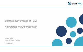 Strategic Governance of P3M
A corporate PMO perspective
Stuart Collins
Head of Project Portfolio
October 2015
 