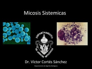 Micosis Sistemicas
Dr. Víctor Cortés Sánchez
Departamento de Agentes Biológicos
 