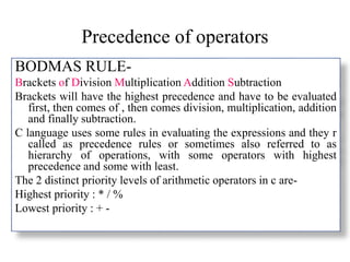 Operators in C Programming | PPTX