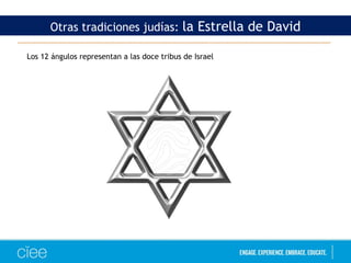 Los 12 ángulos representan a las doce tribus de Israel
Otras tradiciones judías: la Estrella de David
 