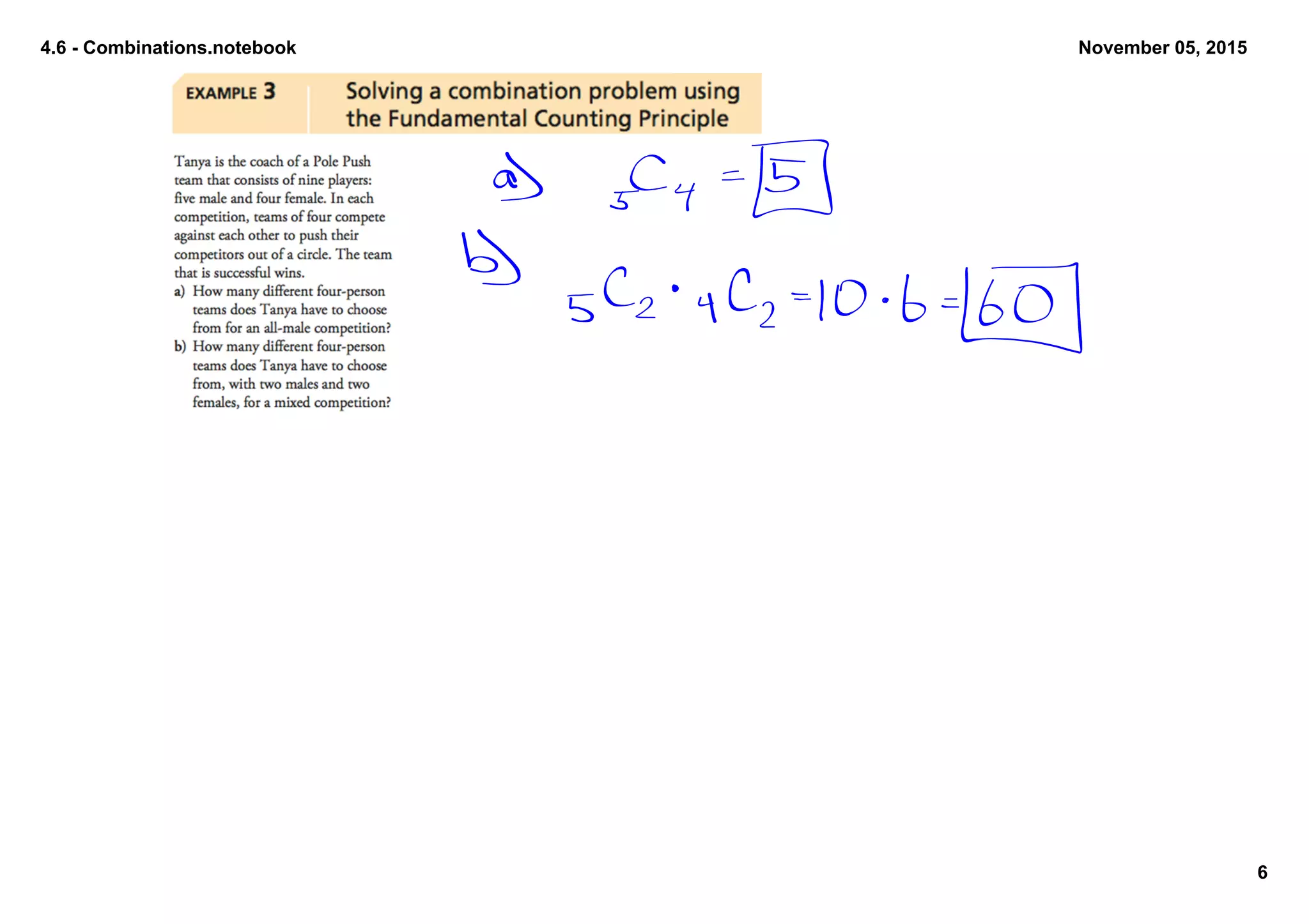 4.6 Combinations.notebook
6
November 05, 2015