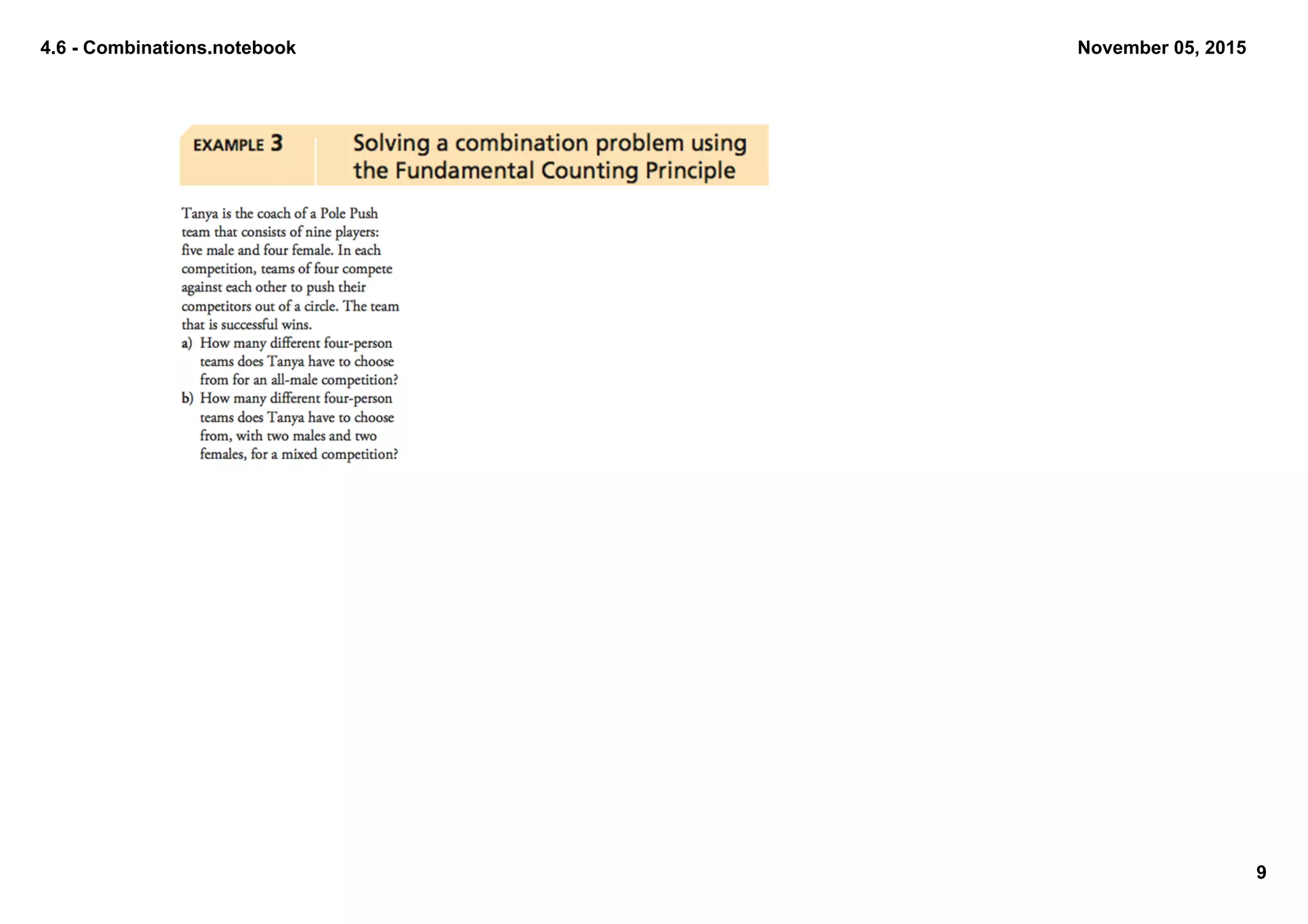 4.6 Combinations.notebook
9
November 05, 2015