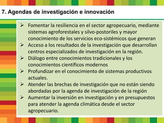 Resultados del diálogo sobre agricultura y cambio climático a través de seminarios regionales (2010-2015)