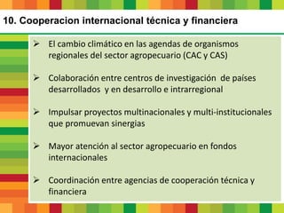 Resultados del diálogo sobre agricultura y cambio climático a través de seminarios regionales (2010-2015)