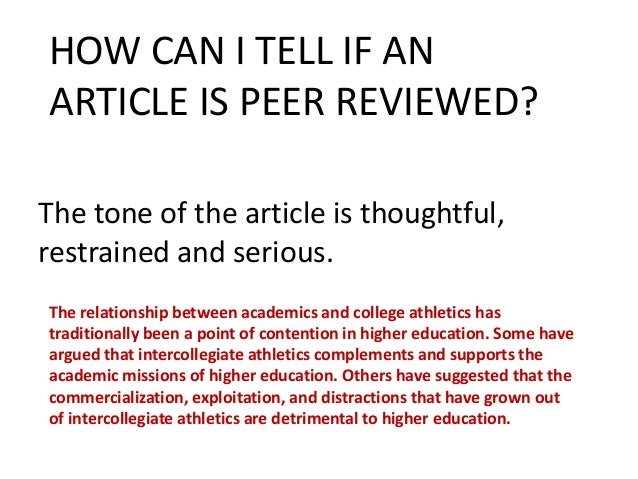 Peer reviewed academic articles