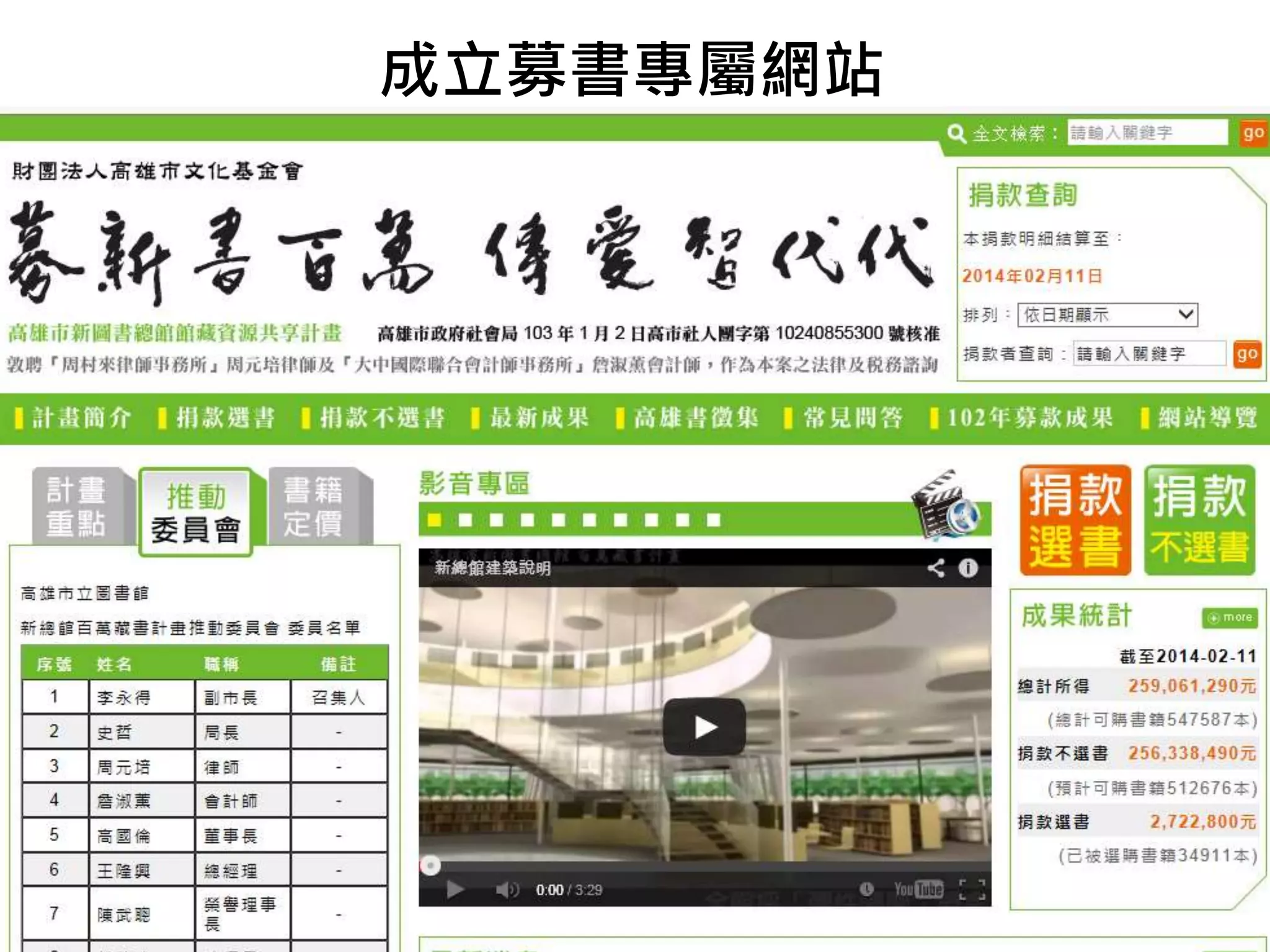 成立募書專屬網站
 