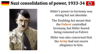 Consolidation of Nazi Power - night of the long knives, death of