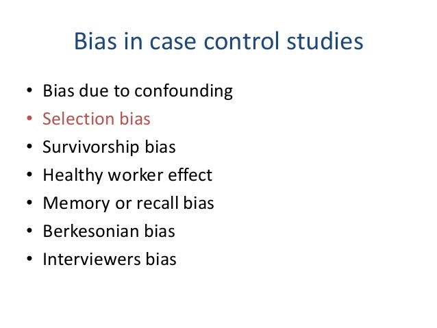 Selection bias in case control study