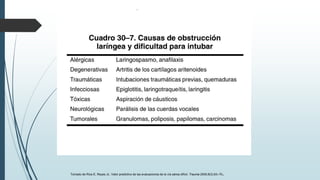 Tomado de Ríos E, Reyes JL: Valor predictivo de las evaluaciones de la vía aérea difícil. Trauma 2005;8(3):63–70.
 