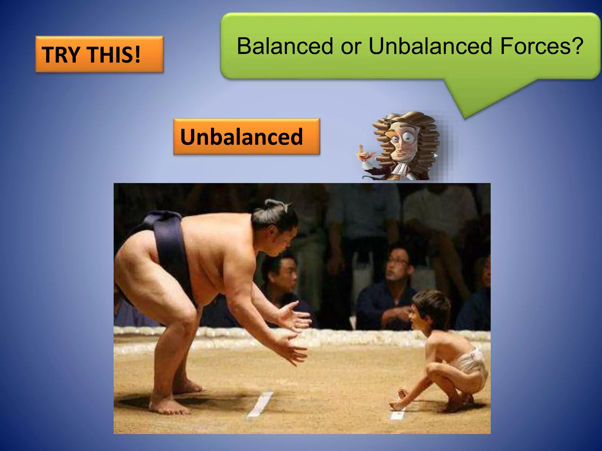 Balanced or Unbalanced Forces?TRY THIS!
Unbalanced
 