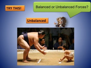 Balanced or Unbalanced Forces?TRY THIS!
Unbalanced
 