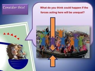 What do you think could happen if the
forces acting here will be unequal?
Consider this!
 