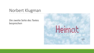 Norbert Klugman
Die zweite Seite des Textes
besprechen
 
