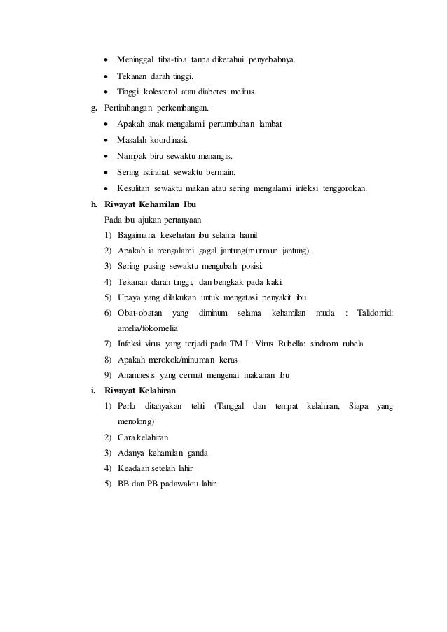 ANAMNESIS DAN PEMERIKSAAN INSPEKSI JANTUNG PADA ANAK