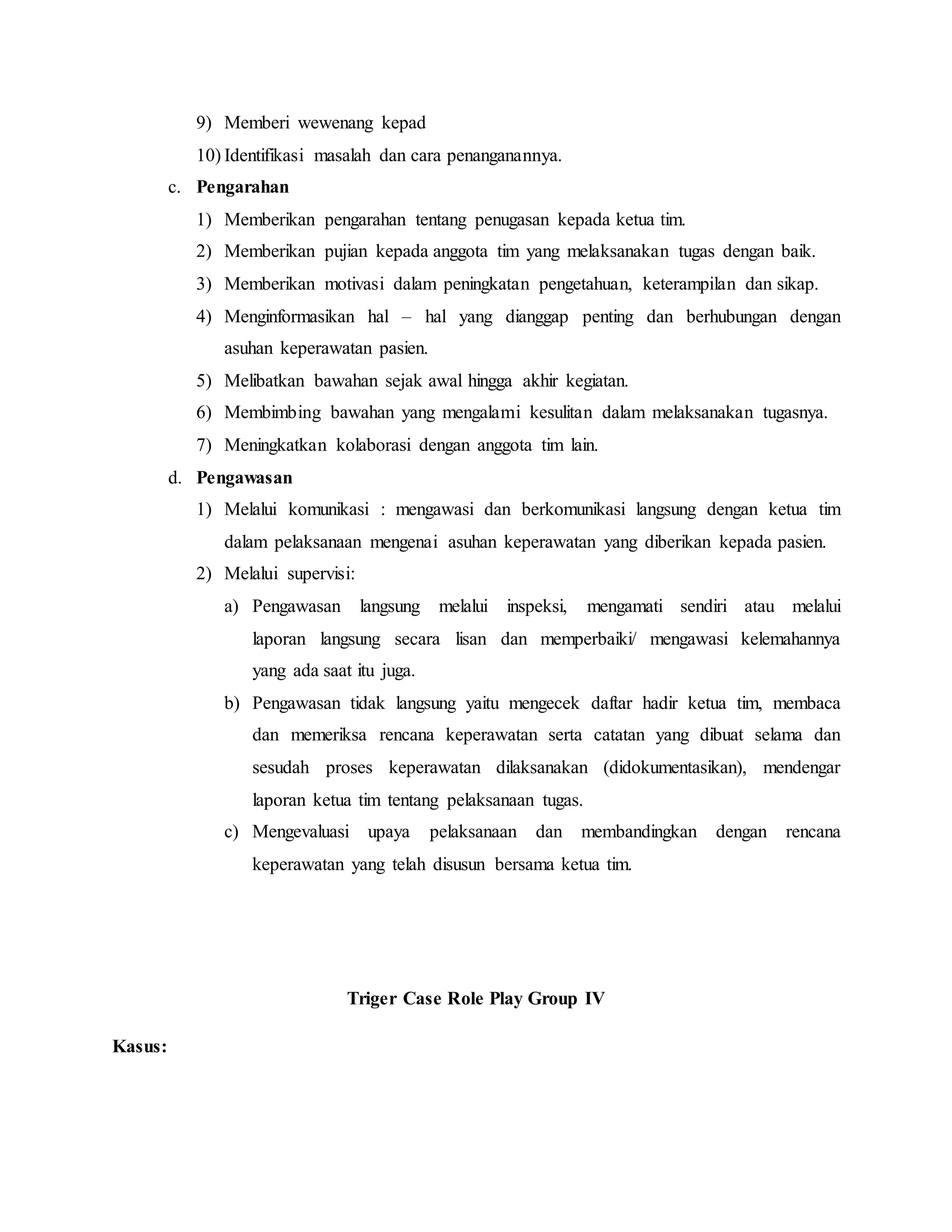 Skenario metode tim dalam keperawatan | DOCX