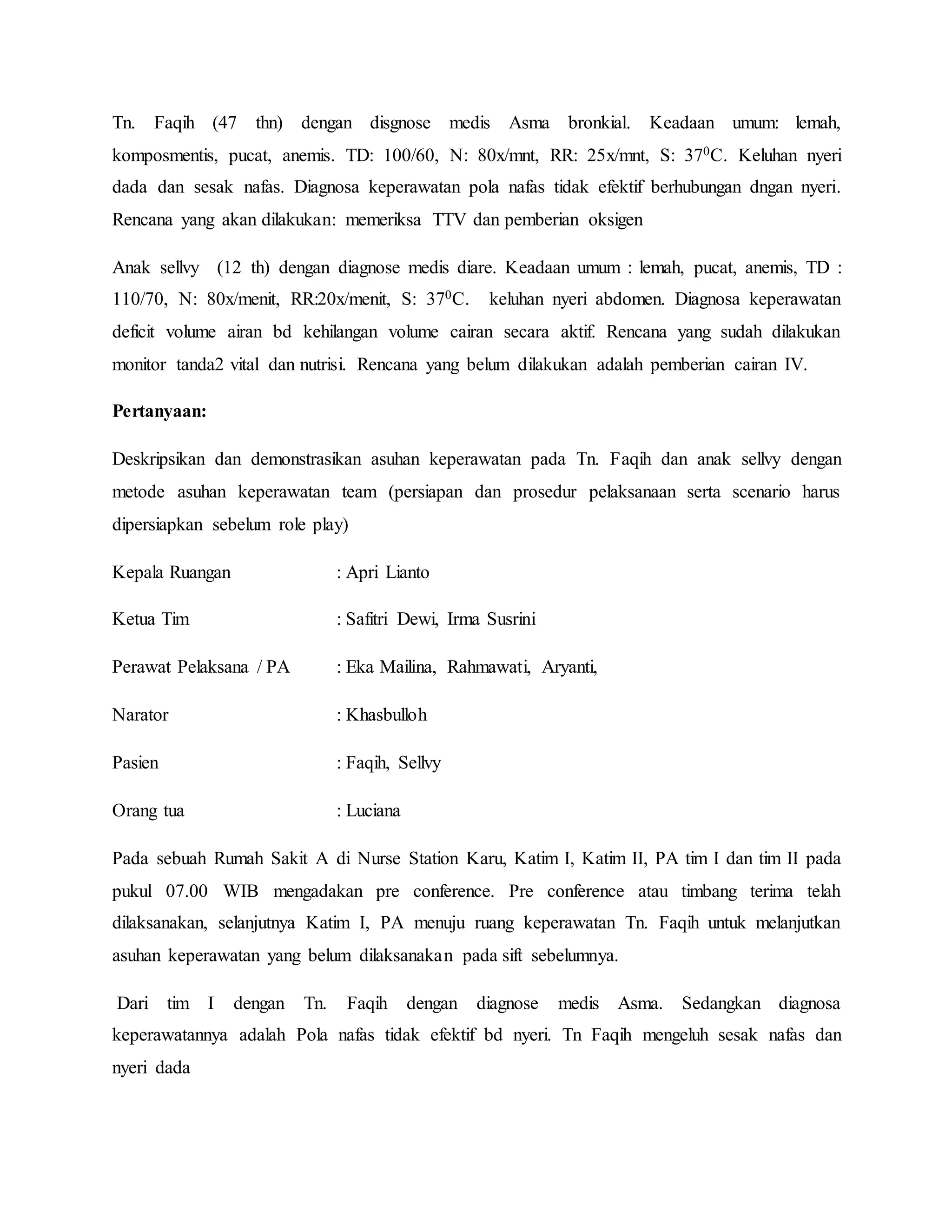 Skenario metode tim dalam keperawatan | DOCX