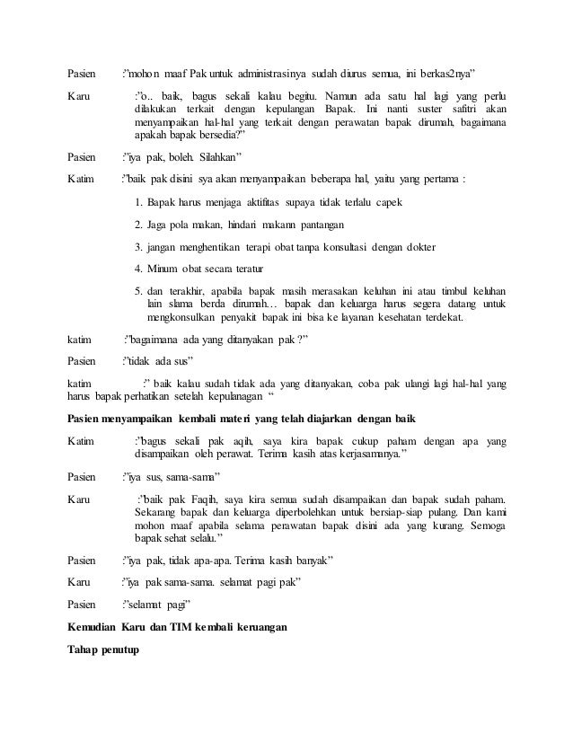 Skenario Metode Tim Dalam Keperawatan