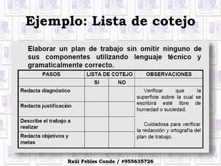 Ejemplo: Lista de cotejo
Raúl Febles Conde / #955635726
 