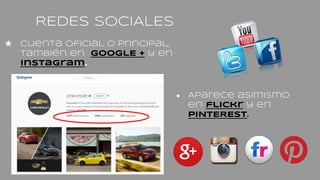REDES SOCIALES
★ cuenta oficial o principal,
también en GOOGLE + y en
instagram.
● Aparece asimismo
en flickr y en
PINTEREST.
 